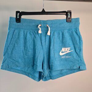 Nike Athletic Blue Shorts, Pockets, Light Weight, Slubbed Gym Running Casual M